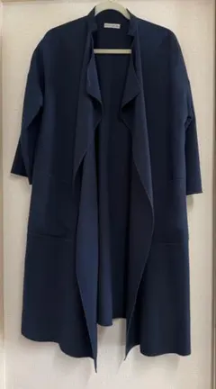 ミラオーウェン　美品　ネイビー ノーカラー　スプリングコート