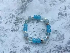 天然石使用☆青色ブレスレット