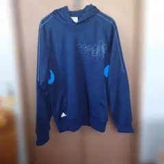 adidas ネイビー フード付きパーカー L