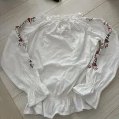 MPS 長袖 ブラウス 刺繍 ホワイト 140cm