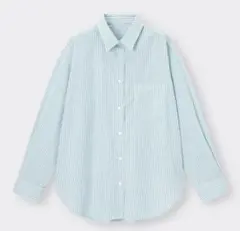 GU ストライプオーバーサイズシャツ［長袖］