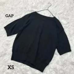 ギャップ GAP 半袖ニット クルーネック リネン サマーニット ブラック XS
