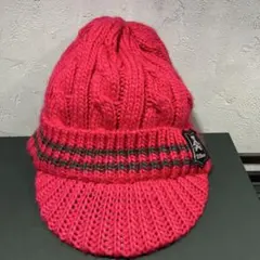 赤いニット帽 フリーサイズ アクリル100%