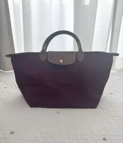 希少　ロンシャン　トートバッグ　ルプリアージュ　赤紫　Longchamp M
