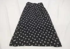 美品 バーバリーロンドン スカート 総柄 花柄 黒 白 サイズ7 S相当