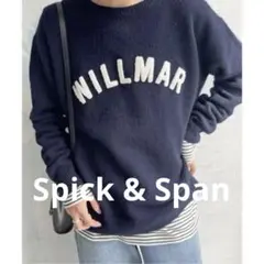 スピックアンドスパン　エンブロイダリーロゴニット　2023 ネイビー　刺繍