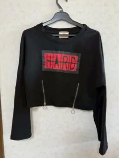 トレーナー 長袖 レディース 黒 フリーサイズ