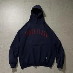 USA製 90sラッセルアスレチック パーカーカレッジロゴワッペン ネイビーXL