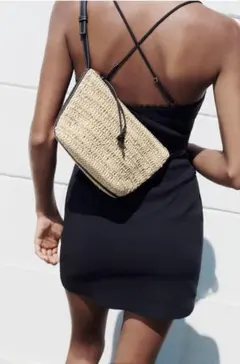 【新品】ZARA ザラ かご ショルダー バッグ 黒色