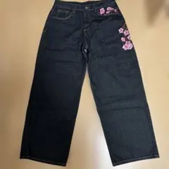 MANFINITY 桜　花柄　刺繍 ワッペン　デニム　パンツ