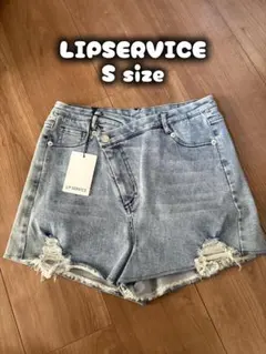 【未使用】LIP SERVICE ライトブルー ダメージショートパンツのサムネイル