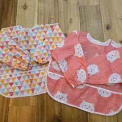 お食事エプロン　長袖 プレイウェア スモッグ 割烹着　2枚組