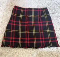 GU チェック柄ミニスカート Lサイズ