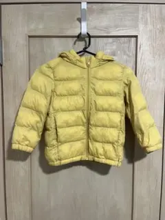 【美品】子供用 ダウンコート フード付き イエロー 100cm