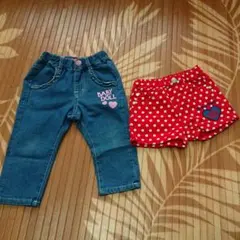 BABYDOOL デニム&ショートパンツ 女の子セット