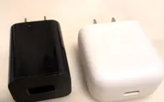 USB充電器 黒と白 1ポート