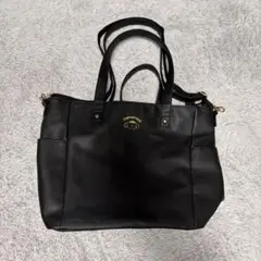 【美品】ポムポムプリン 2way トートバッグ 黒 フェイクレザー サンリオ