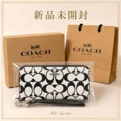 Jane様 新品未開封 COACH 長財布 千鳥格子 ブラック 紙袋付 Jane様 新品未開封 COACH 長財布 千鳥格子 ブラック 紙袋付 - メルカリ