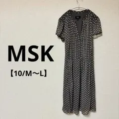 MSK ブラウン ドット柄 ワンピース【サイズ10/M〜L】