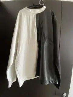 バイカラー　白黒　プルオーバーシャツ　タケオキクチ