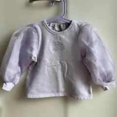 薄紫 パフスリーブ トレーナー
