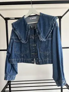 ZARA フリル襟 デニムジャケット