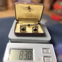 ♪(´ε｀ )ハワイ諸島のヴィンテージ絶滅したはずの黒サンゴのタイピンセット