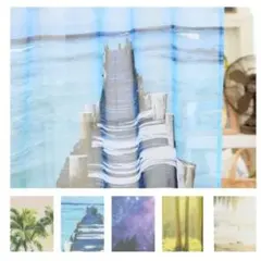 お部屋が南国に☆癒しの南国インテリアカーテン (シー)