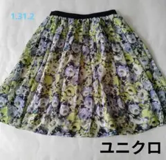 【ユニクロ】Ｍサイズ　花柄　シフォンスカート
