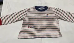 familiar 赤白ストライプ 長袖Tシャツ