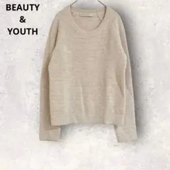 BEAUTY&YOUTH 長袖ニット　セーター　ウール・アンゴラ混　M ベージュ
