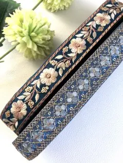 インド刺繍リボン1m２本　合計2mハンドメイドに