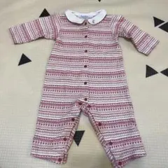 ファミリア　ロンパース　赤(うざぎ柄)