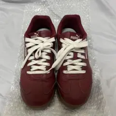 PUMA スニーカー ボルドー ホワイト ローカット レディースのサムネイル