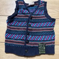 Branshes ベビーベスト 80サイズ 多色ストライプ