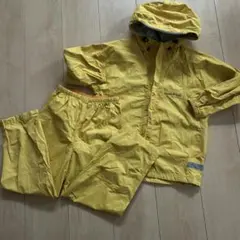 <訳あり>モンベル　キッズ　ナイロンジャンバー　パンツ　上下セット　110 黄色