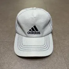 Adidas アディダス　キャップ　帽子　ランニング　白　ホワイト　メッシュ