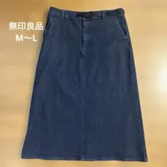 無印良品　デニムロングタイトスカート ベルト付き　M〜Lのサムネイル