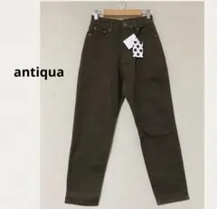 新品　antiqua カーブシルエットパンツ　ブラウンカーキ　XS 再再販のサムネイル
