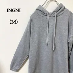 A244 INGNI グレー フード付き ワンピースパーカー M