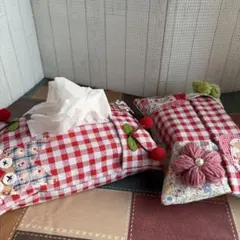 カントリー雑貨♡♡ティッシュ＆ウェットティッシュカバー 2点セット J