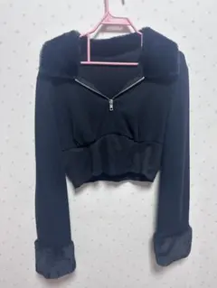 SHEIN ブラック クロップドセーター L