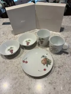 【新品未使用】Noritake フルーツモチーフ 食器5点セット
