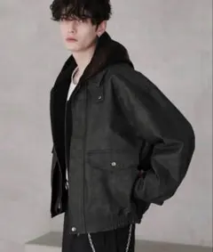 ASTRONOMYヴィンテージ加工 PU合皮 A-2ショートブルゾン/Mサイズ