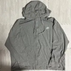 NIKE ジップアップパーカー グレー ワンポイント XXLサイズ