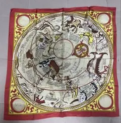 BASILE 大判スカーフ星座柄 天体図 レッド×ゴールド新品未使用高級感