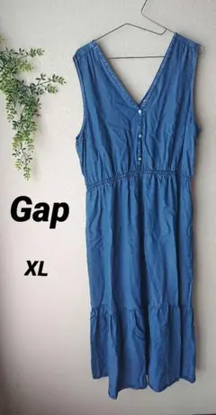 GAP ギャップ デニムワンピース ティアードワンピース ノースリーブ