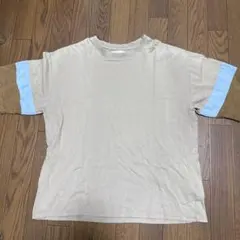 茶色スエード生地tシャツ