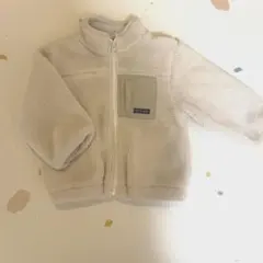 プティマイン　petit mainクリーム色 ジップアップジャケット 90cm