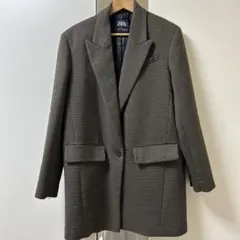 ZARAオーバージャケット チェック柄 茶色